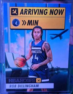 lot 65 image: ROB DILLINGHAM 2024-25 PANINI NBA HOOPS ARRIVING NOW ROOKIE CARD