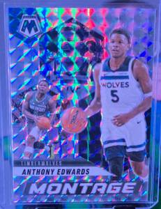 lot 118 image: ANTHONY EDWARDS 2024-25 MOSAIC MONTAGE SILVER REACTIVE