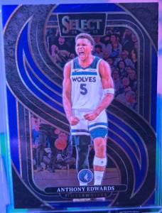 lot 139 image: ANTHONY EDWARDS 2024-25 PANINI SELECT PREMIER LEVEL BLUE