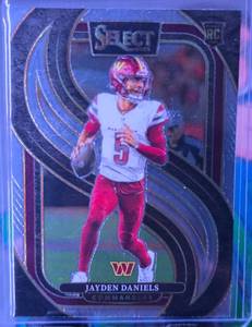 lot 119 image: JAYDEN DANIELS 2024 PANINI SELECT PREMIER LEVEL ROOKIE CARD