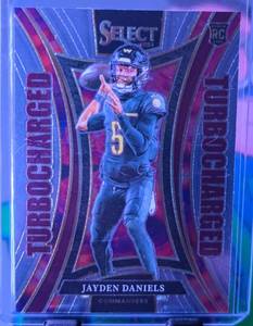 lot 126 image: JAYDEN DANIELS 2024 PANINI SELECT TURBOCHARGED ROOKIE CARD