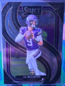 lot 214 image: JJ MCCARTHY 2024 PANINI SELECT PREMIER LEVEL ROOKIE CARD