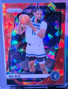 lot 106 image: NAZ REID 2024-25 PANINI PRIZM ORANGE CRACKED ICE