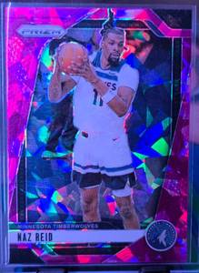 lot 127 image: NAZ REID 2024-25 PANINI PRIZM PINK CRACKED ICE