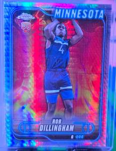 lot 110 image: ROB DILLINGHAM 2025 TOPPS CHROME REFRACTOR ROOKIE CARD