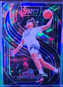 lot 169 image: TERRENCE SHANNON JR 2024-25 PANINI SELECT PREMIER LEVEL BLUE CRACKED ICE ROOKIE CARD