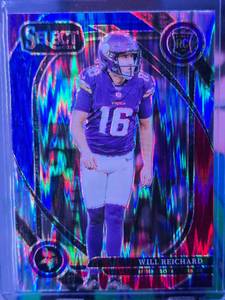 lot 234 image: WILL REICHARD 2024 PANINI SELECT CLUB LEVEL BLUE & RED PRIZM SHOCK ROOKIE CARD