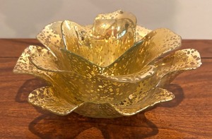 lot 64 image: Golden Glass Candle Holder