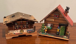 lot 73 image: Vintage Cuendet Swiss Chalet Cottage and Coin Savings Bank