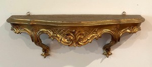 lot 74 image: Gorgeous Homco Gold Hollywood Regency Style Wall Shelf
