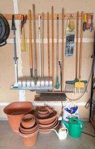 lot 146 image: Assorted Long Handled Shovels and Yard Tools