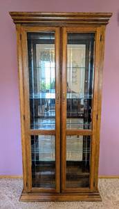 lot 39 image: Oak and Glass Display Cabinet