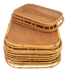 lot 103 image: Woven Trays in Rattan or Bamboo