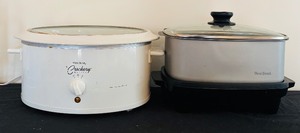 lot 117 image: West Bend 5 - 6 QT Slow Cooker and The Crockery Cooker 3 - 3 12 QT