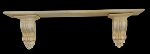 lot 202 image: Wooden Detailed Cream Wall Shelves (3 Pieces)