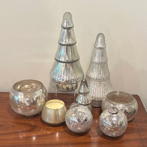 lot 228 image: Shimmering Trees, Ornaments, Candle and More