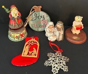 lot 97 image: Wonderful Christmas Decor including a Music Figurine, Tree decorations and More
