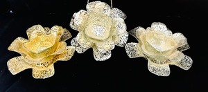 lot 83 image: Pretty Silver and Gold Glass Candle Holders