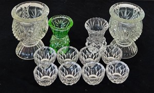 lot 112 image: Vintage Salt Cellars, Small Vases and Toothpick Holders