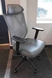 lot 95 image: Serta SitTrue Richfield Ergonomic Mesh High Back Office Chair with Vegan Leather Seat