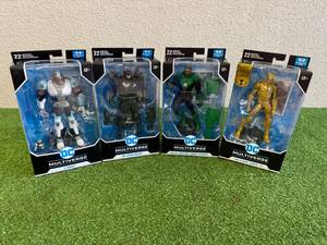 lot 47 image: DC Multiverse - Cyborg, The Grim Knight, Green Lantern & The Flash Earth