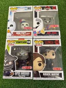 lot 237 image: Funko POP Mini Puft, Mr. DNA, Bruce Wayne & Super Shredder