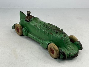 Large A.C. Williams Cast Iron Toy Race Car - Green