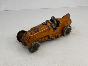 lot 11 image: Hubley Cast Iron Toy Race Car - Orange