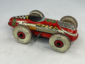 lot 35 image: MARX Wind up Tin Litho #3 Toy Race Car