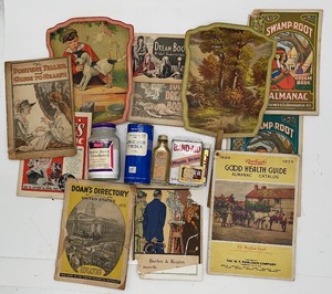 lot 18 image: Vintage Drug Store Advertising Lot Waseca MN Drugstore Fans Vintage Tins Vintage Ephemera