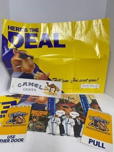 lot 40 image: Joe Camel Vintage Cigarette Lot of Ephemera Stickers, Catalogs, Poster RJ Reynolds Tobacco