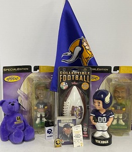 lot 41 image: Vintage Minnesota Vikings Collectibles Lot Bobblehead 1980s