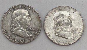 lot 85 image: 1961 Franklin Half Dollars