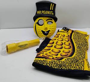 lot 124 image: Vintage Childrens Mr. Peanuts Planters Peanut Costume with Mask with Kaleidoscope