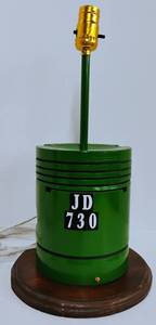 lot 130 image: John Deere 730 Piston Converted to Table Lamp Works