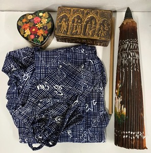 lot 102 image: Japanese Kimono and Paper Fan