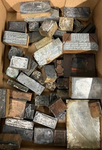 lot 136 image: Vintage Wood and Metal Printer Blocks