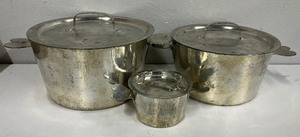 lot 184 image: Lot of 3 Vintage Charlotte Pots Molds Cake Pans with Lids Made in France