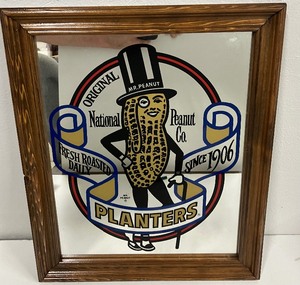 lot 196 image: Vintage Planters Peanuts Mr. Peanut Advertisement Mirror