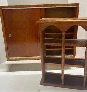 lot 175 image: Two Wood Display CabinetsShelf