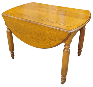 lot 170 image: Vintage Oak Drop Leaf Table with 3 Leaves