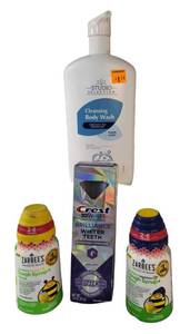 lot 12 image: Crest 3D Brilliance Whitening Toothpaste, Studio Selections Body Wash, ZARBEEs Day & Night Cough Syrup with Mucus for ages 2-6