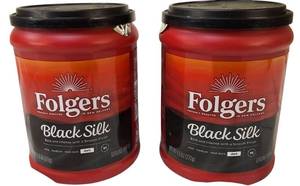 lot 18 image: Folgers  (2) Folgers - Black Silk 9.6 oz can