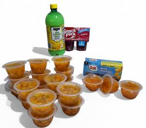 lot 45 image: Dole- Fruit Cup & Snack Pack -Cherry &  Clover Valley-Lemon Juice