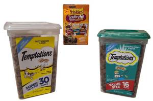 lot 48 image: Temptations & Friskies Lot -  Purina Friskies Poultry Faves & 2 Temptations flavors