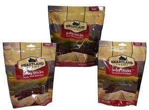 lot 51 image: Heartland Farms - (3) Bags of Jerky Sticks  Made With Real Beef