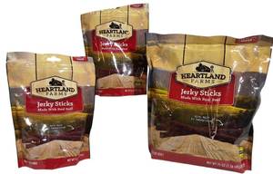 lot 52 image: Heartland Farms - (3) Bags of Jerky Sticks  Made With Real Beef