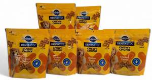 lot 59 image: Pedigree - (6) 4 oz packages of Dentastix - Chewy Chunx  Chicken Flavor