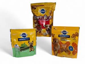lot 60 image: Pedigree Variety Lot- (2) bags  Dentastix & (1) MarroBone