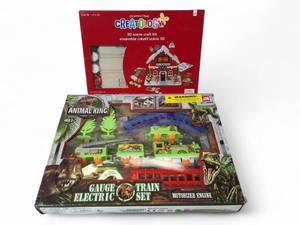 lot 73 image: Winter Inside Toy Lot- Gauge Electric Train Set & Creatology 3D Scene Craft Kit